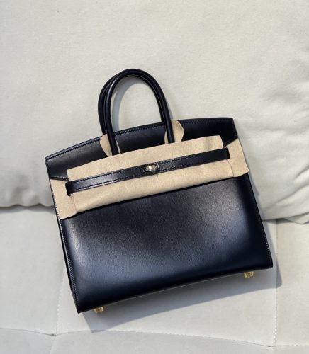 Hermes Birkin 25 Sellier Handmade Bag In Black Box Calfskin photo review